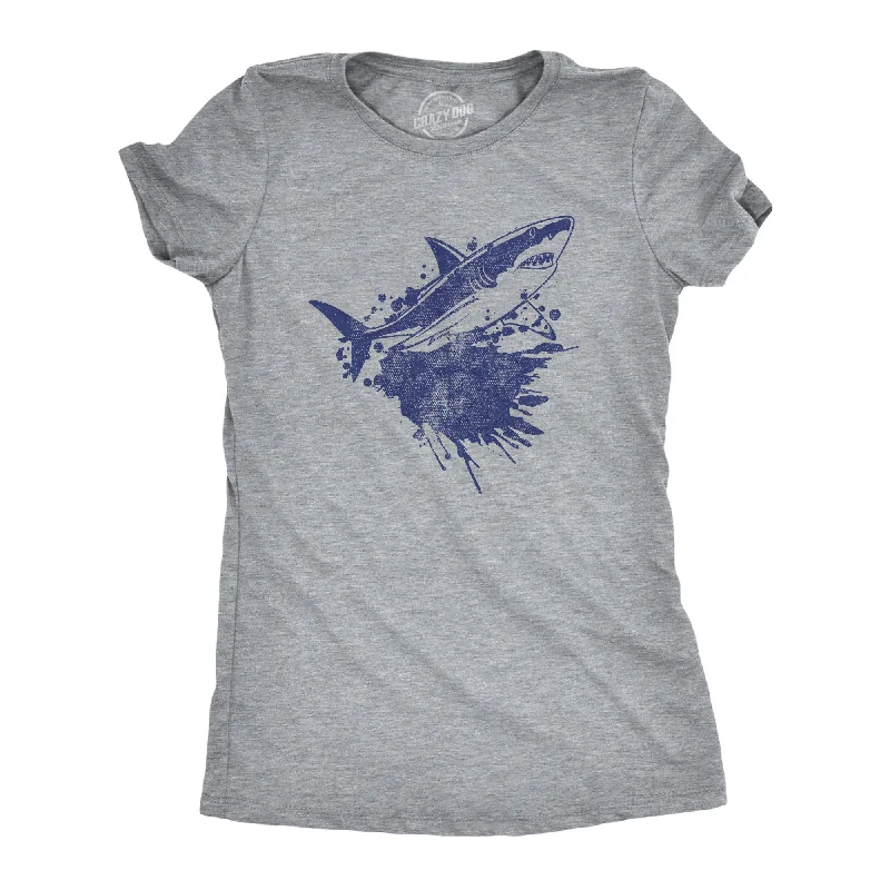 Vintage Band T-shirt-Shark Ink Splatter Women's T Shirt