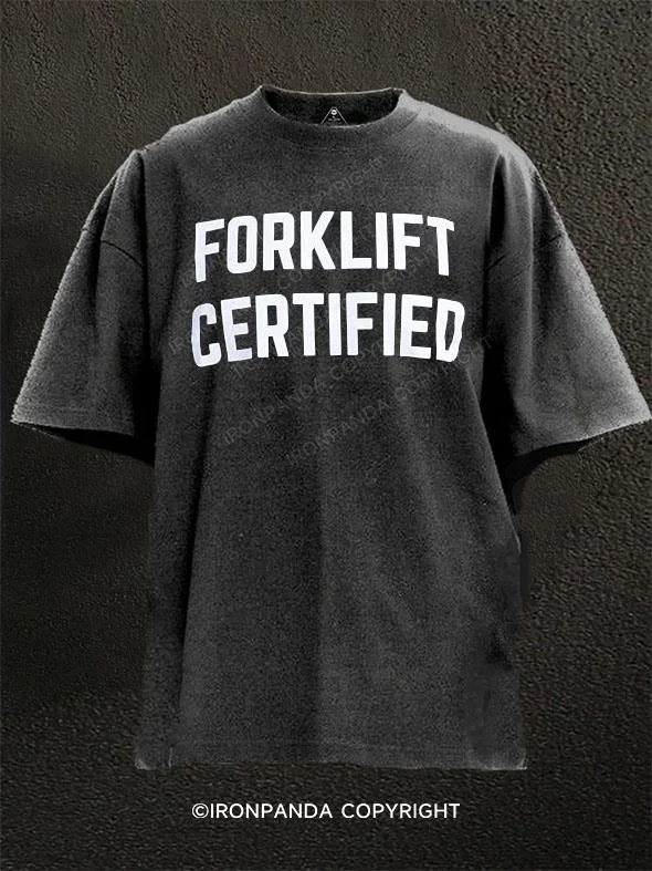 Eco-friendly Printed T-shirt-Forklift certified Washed Gym Shirt