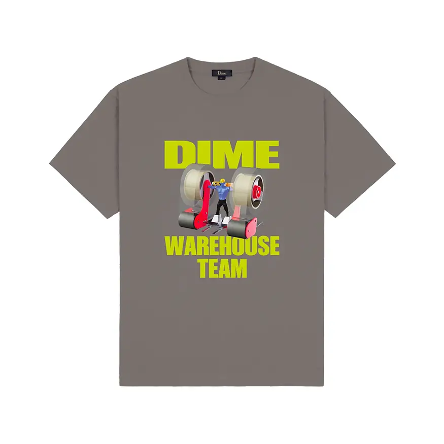 Tropical Print T-shirt-Dime MTL Axel Tee Shirt - Charcoal