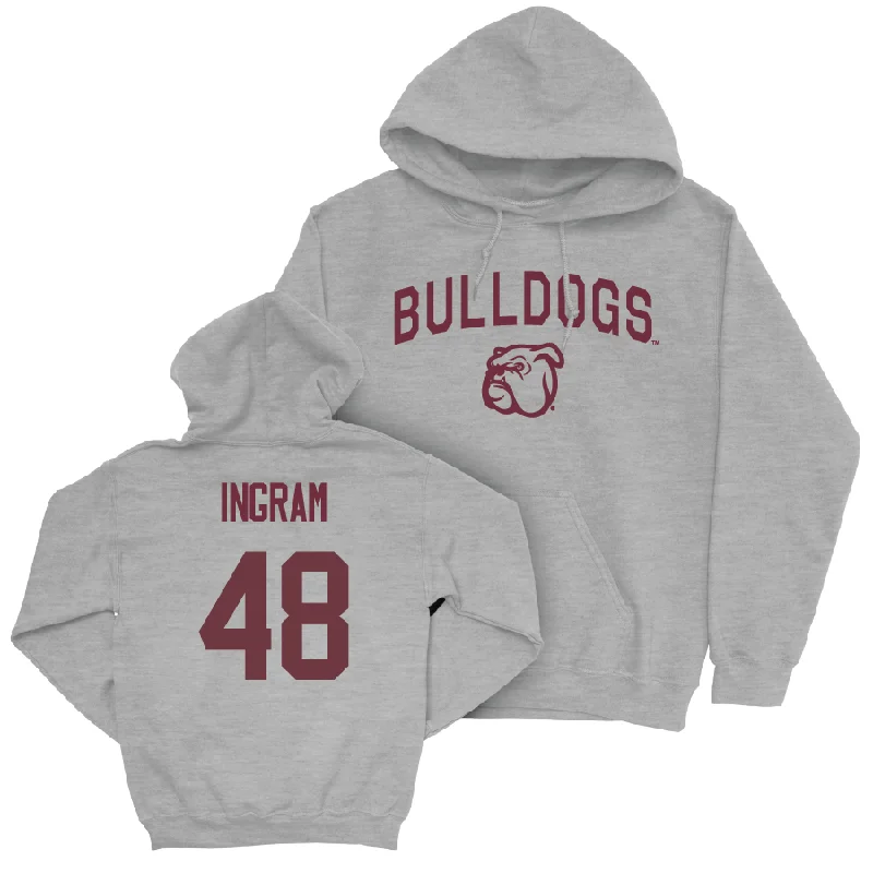 Casual Travel Hoodie-Sport Grey Football Bulldogs Hoodie   - Charlie Ingram