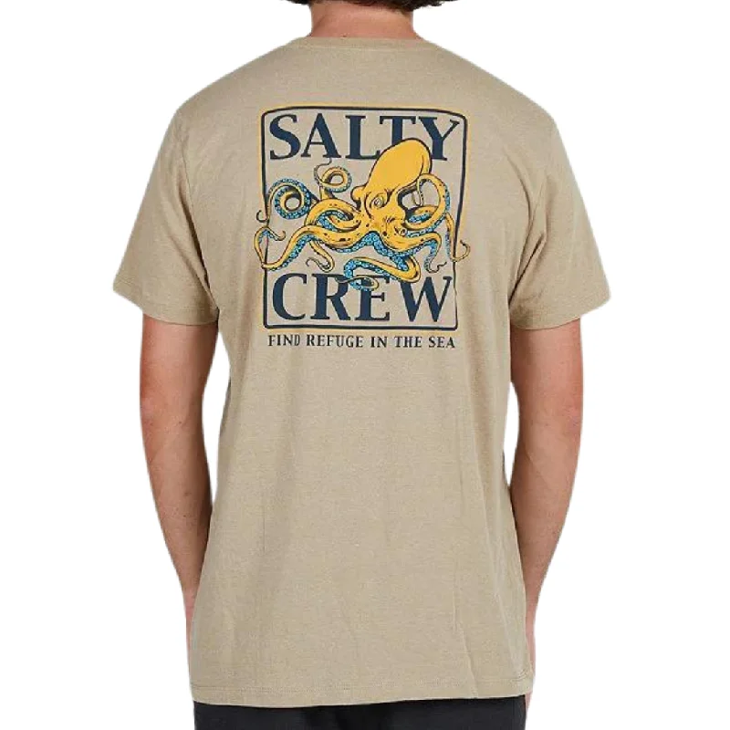 Geometric Design T-shirt-Salty Crew Ink Slinger Standard T-Shirt - Khaki Heather