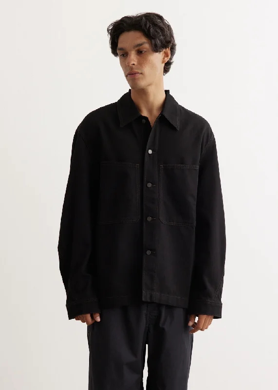 Zip-up Hoodie Jacket-Twisted Sleeve Boxy Overshirt