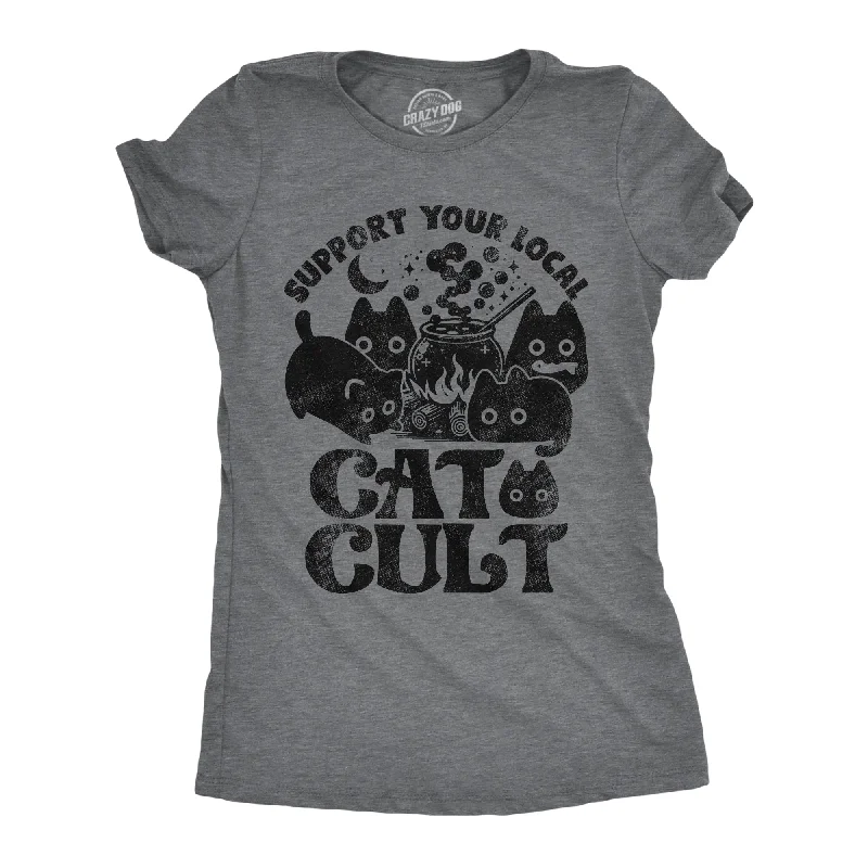 Vintage Band T-shirt-Support Your Local Cat Cult Women's T Shirt