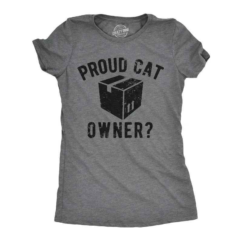 Tropical Print T-shirt-Proud Cat Owner Women's T Shirt