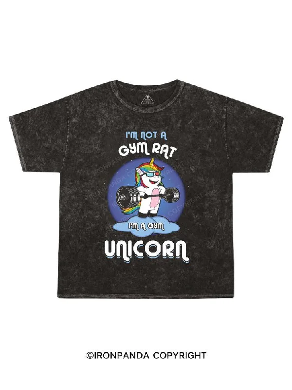 Funny Graphic T-shirt-I'M A GYM UNICORN Kids Washed T-Shirt