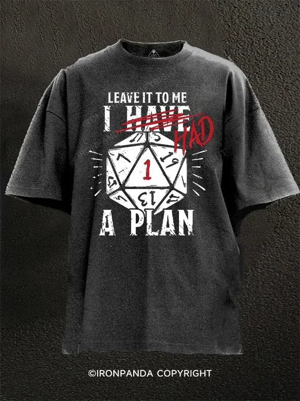 Funny Text T-shirt-HAD a plan Washed Gym Shirt