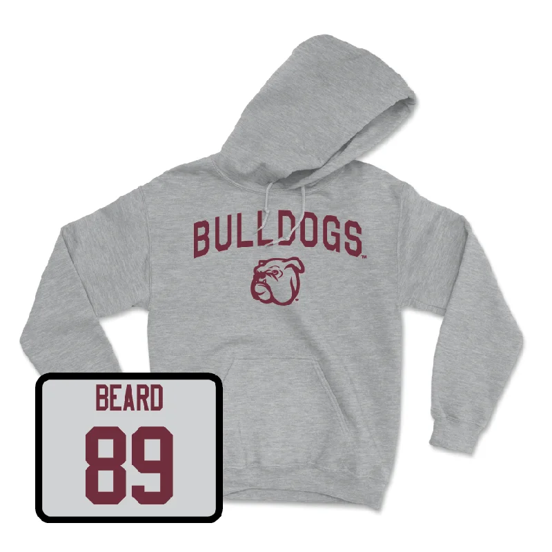 Comfortable Hoodie For Sports-Sport Grey Football Bulldogs Hoodie - Luke Beard