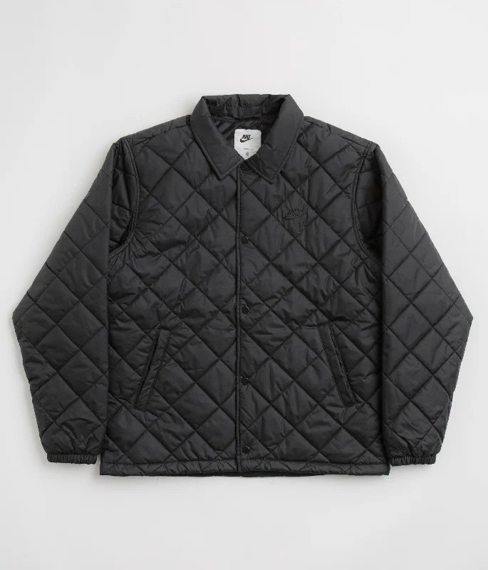 Comfortable Workwear Jacket-Nike Club Quilted Jacket - Black / Black / Black