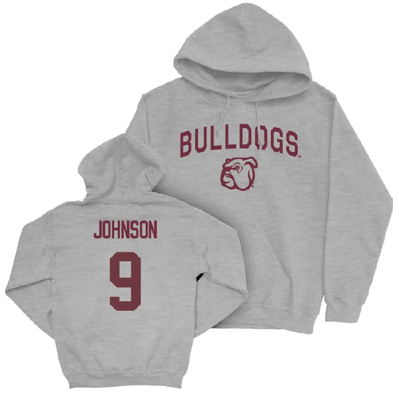 Relaxed Fit Hoodie For Men-Sport Grey Football Bulldogs Hoodie   - Ricky Johnson