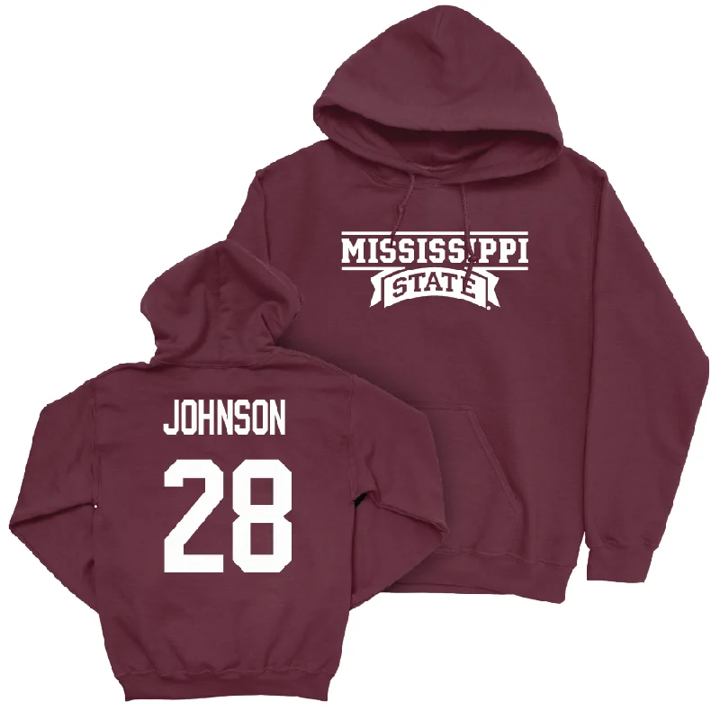 Classic Black Hoodie-Maroon Football Team Hoodie   - Tanner Johnson