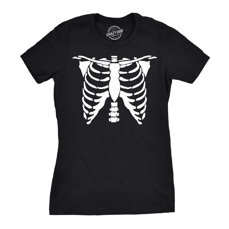 Minimalist Design T-shirt-White Skeleton Rib Cage Women's T Shirt