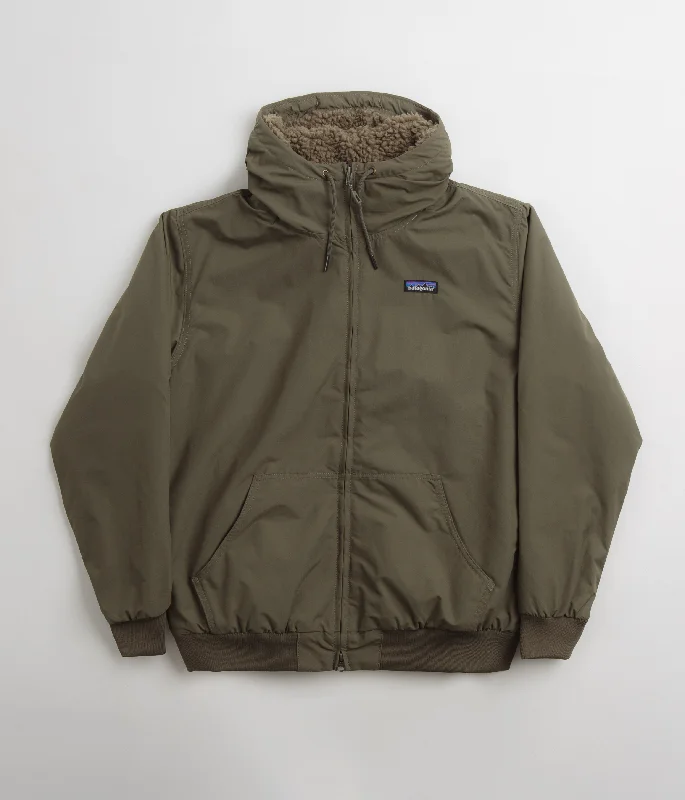 Urban Street Style Jacket-Patagonia Lined Isthmus Hoodie - Basin Green