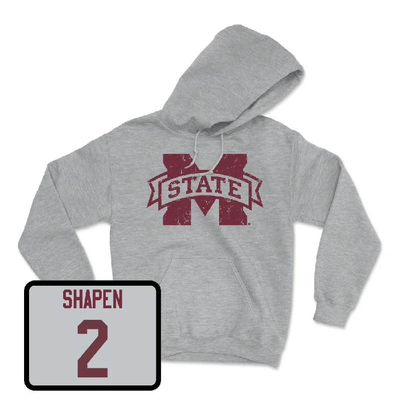 Hoodie With Cool Prints-Sport Grey Football Classic Hoodie  - Blake Shapen