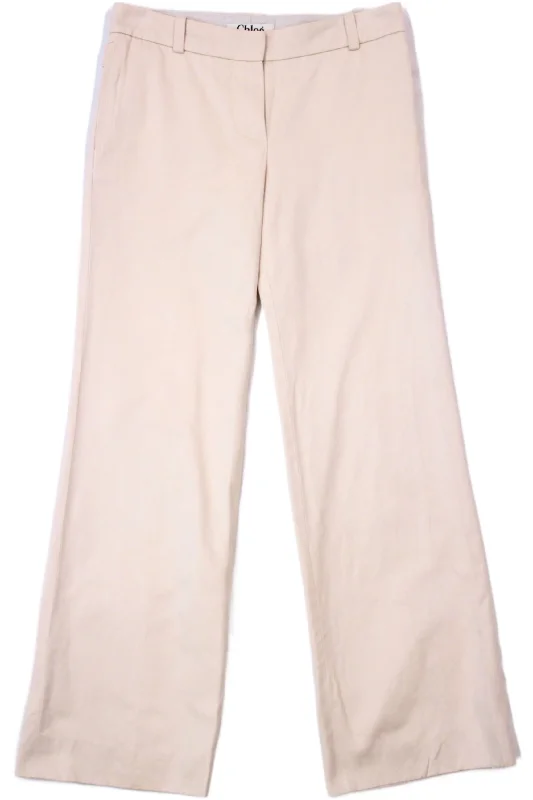 Soft Fleece Pants-Chloe - Cropped Semi-Flare Pants