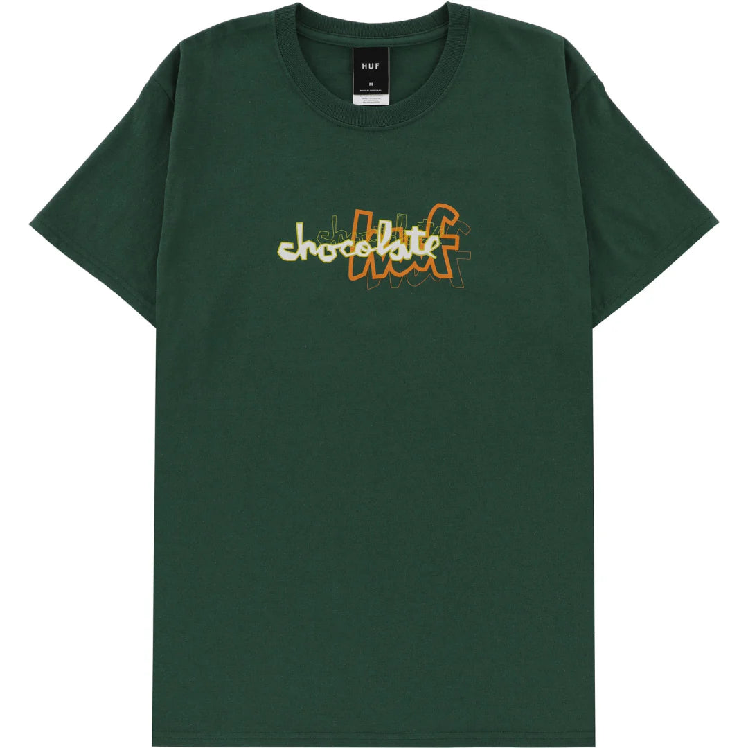 Holiday Themed T-shirt-Huf x Chocolate Skateboards Carson T-Shirt - Forest Green