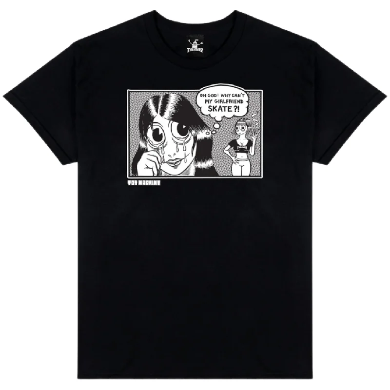 Funny Birthday T-shirt-Thrasher Magazine x Toy Machine Girlfriend T-Shirt - Black