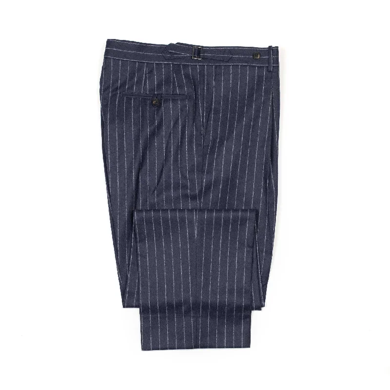 Cozy Fleece Pajama Pants-Exclusive Westside side-tab pleated high-rise wide trousers in navy chalk stripe wool