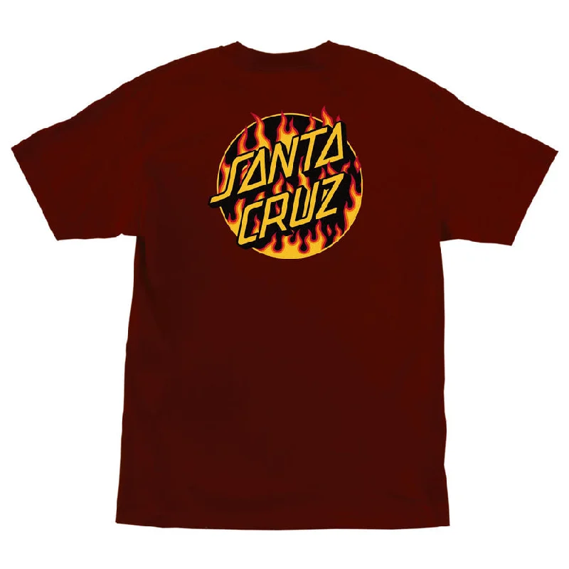 Cool Quote T-shirt-Santa Cruz x Thrasher Flame Dot T-Shirt - Burgundy