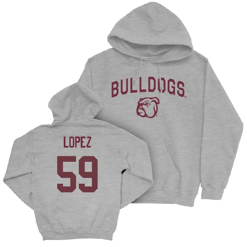 Soft Hoodie For Everyday Wear-Sport Grey Football Bulldogs Hoodie   - Alex Lopez