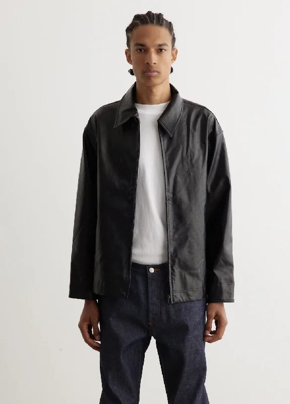 Lightweight Summer Jacket-Bulldozer Vegan Leather Coach Jacket