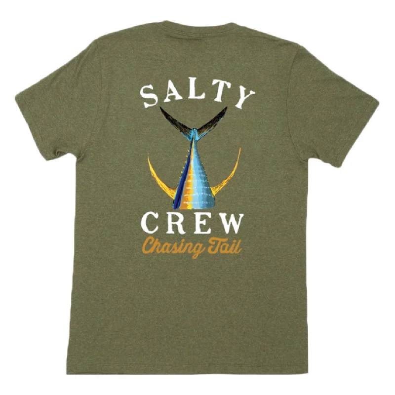 Plain T-shirt With Logo-Salty Crew Tailed Standard T-Shirt - Forest Heather