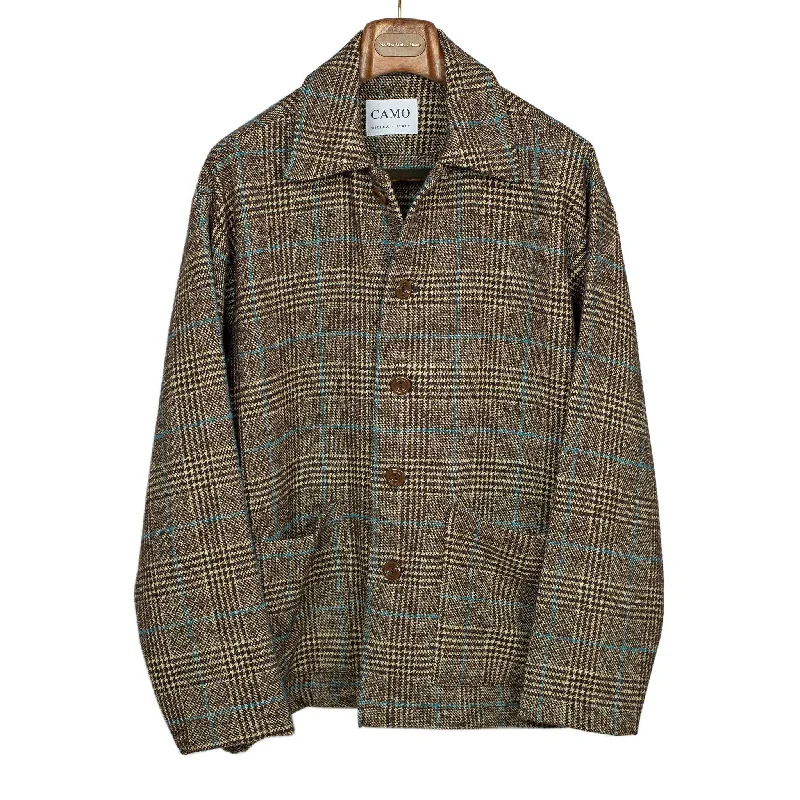 Windbreaker Jacket-Exclusive Tisserand Air relaxed jacket in Prince-of-Wales check deadstock wool