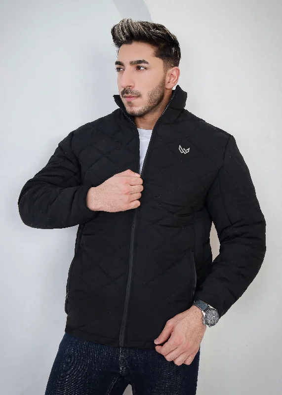 Waterproof Outdoor Jacket-Bubble Jacket - Matte Black