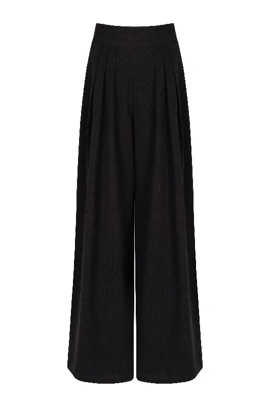 All-season Athletic Pants-'Calla' Pleated Wide Leg Trousers