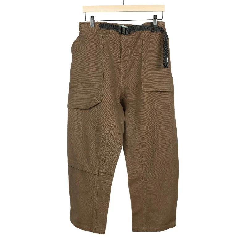 Custom Embroidered Pants-Field pant in Chestnut khadi cotton