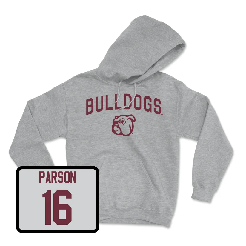 Funny Slogan Hoodie-Sport Grey Football Bulldogs Hoodie - Chris Parson