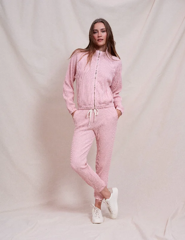 Custom Graphic Jacket-Sundry Cropped Zip Up Jacket in Iconic Pink