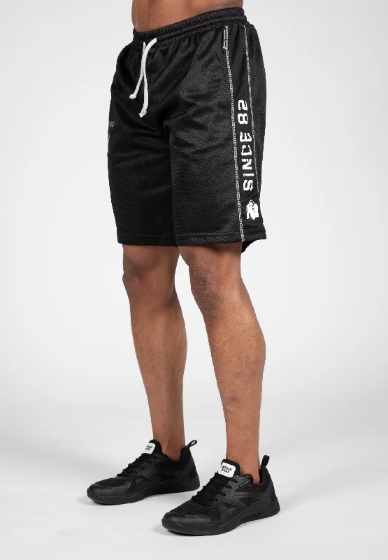 Street Style Shorts-Functional Mesh Shorts - Black/White