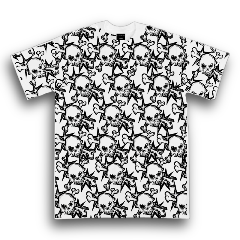 Colorful Tie-dye T-shirt-Personal Joint - Skullstar All Over Print T-Shirt - White