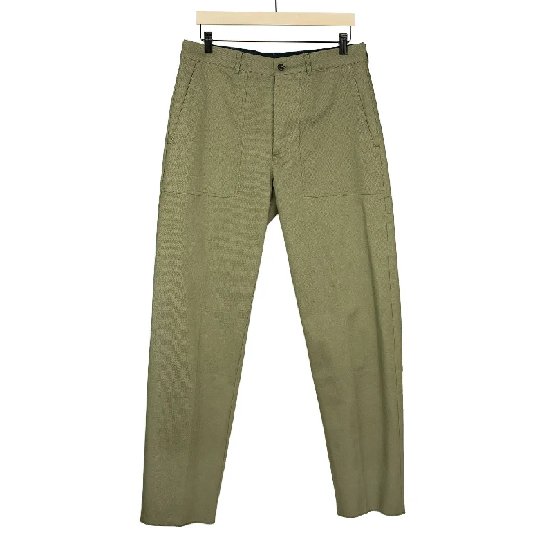 Breathable Sports Pants-AArtemas fatigue trousers in olive green cotton canvas