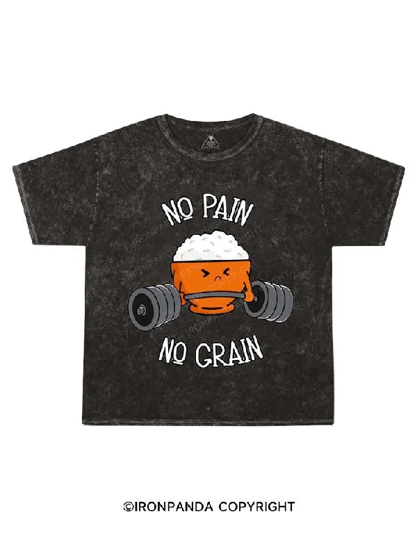 Graphic Tee For Summer-No Pain No Grain Kids Washed T-Shirt