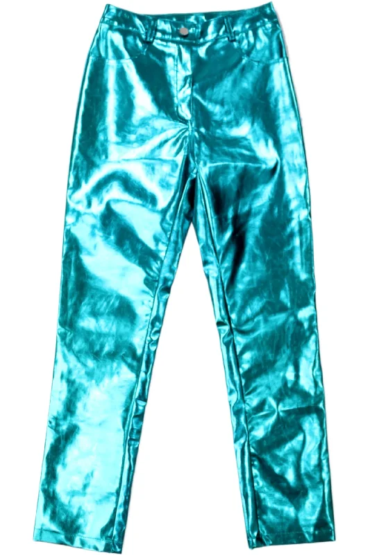 Cozy Fleece Pajama Pants-AMY LYNN - Lupe Blue Metallic Trousers