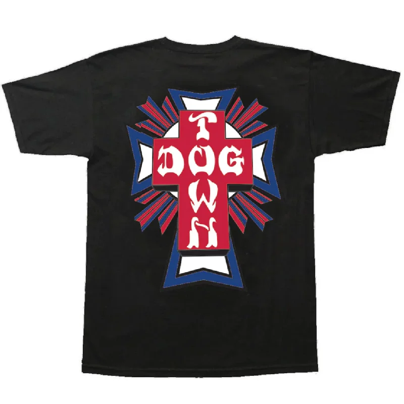 Vintage Logo T-shirt-Dogtown Skates USA Cross T-Shirt - Black