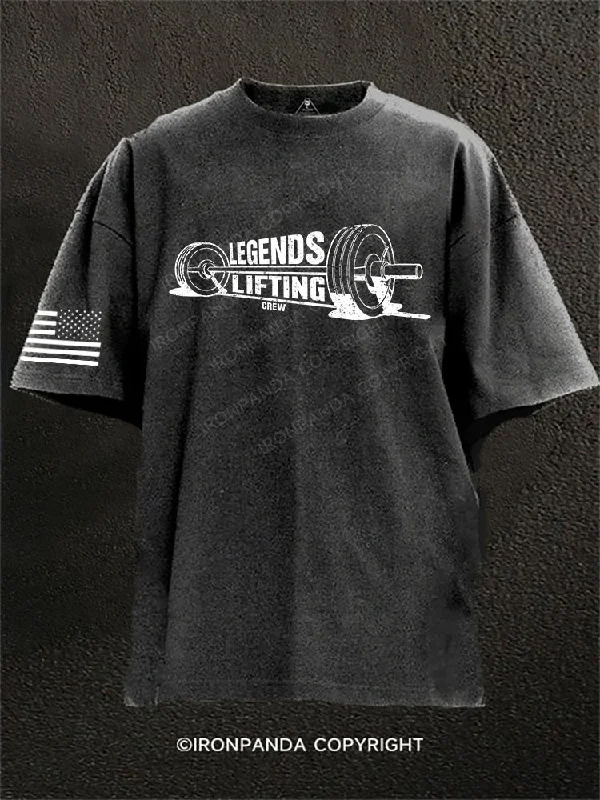 Graphic Print T-shirt-LEGENDS LIFTING CREW Washed Gym Shirt