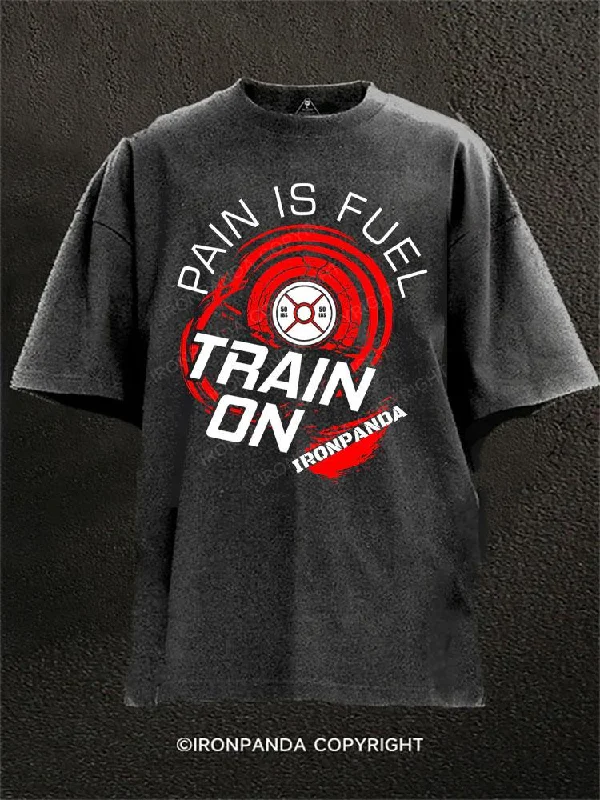 T-shirt For Streetwear Fashion-TRAIN ON Washed Gym Shirt