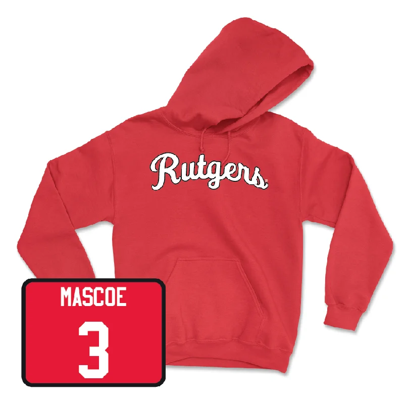 Casual Wear Hoodie-Red Football Script Hoodie - Bo Mascoe