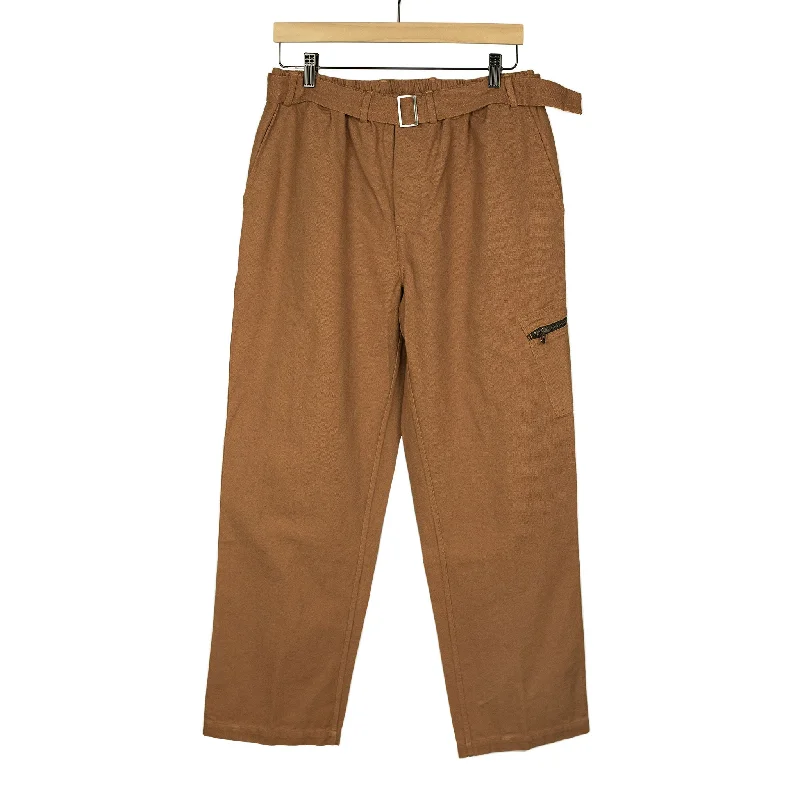 Formal Dress Trousers-Service pants in sienna brown cotton canvas