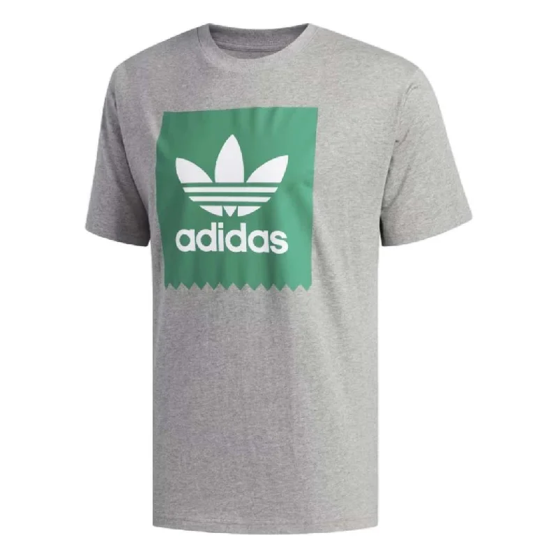 Summer Vacation T-shirt For Kids-Adidas Solid BB T-Shirt - Heather Grey / Green