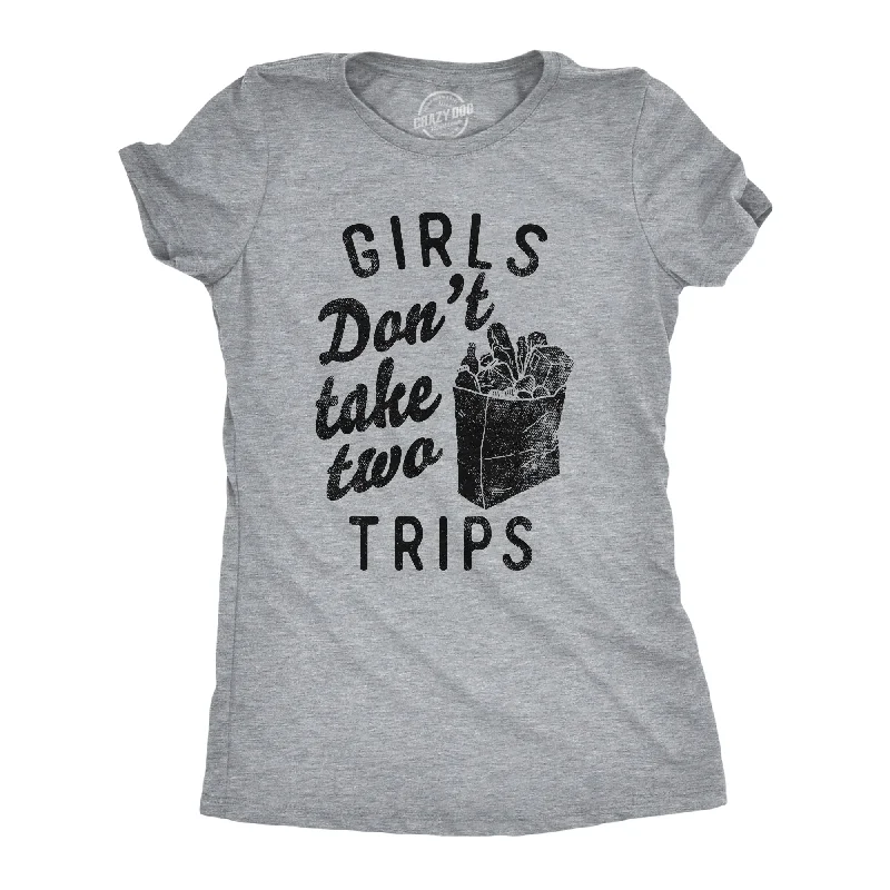 Soft Cotton Crewneck T-shirt-Girls Dont Take Two Trips Women's T Shirt