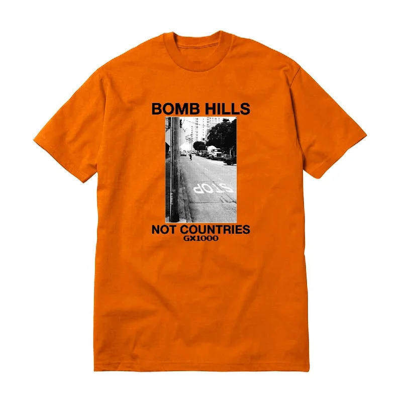 Boho Style T-shirt-GX1000 BOMB HILLS NOT COUNTRIES TEE ORANGE