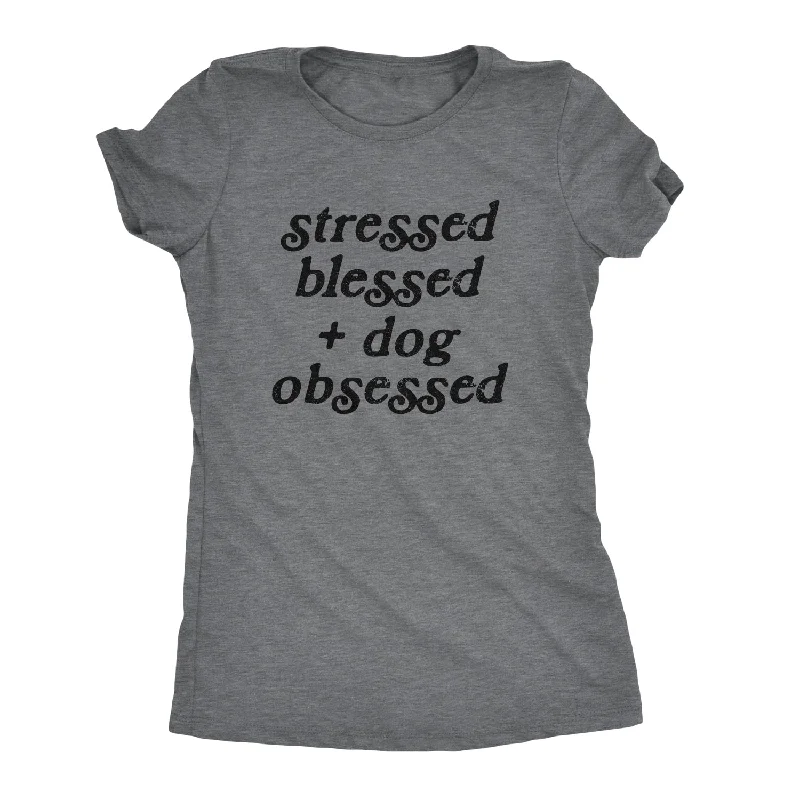 Festival Graphic T-shirt-Stressed Blessed And Dog Obsessed Women's T Shirt