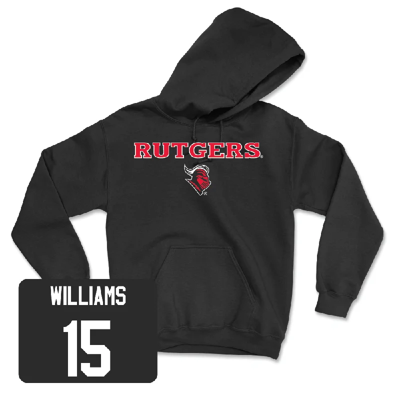 Cozy Hoodie For Winter-Football Black Rutgers Hoodie - Zilan Williams