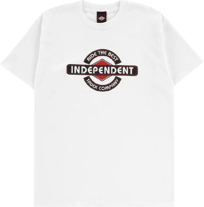 Cotton Graphic T-shirt-Independent Tee RTB Bar White