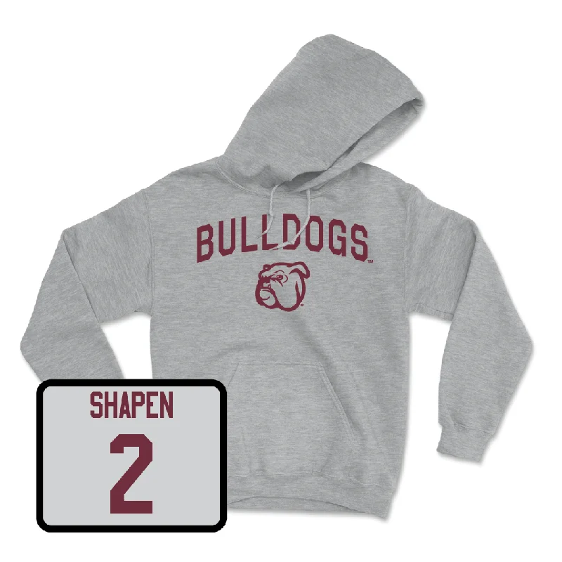 Stylish Hoodie With Logo-Sport Grey Football Bulldogs Hoodie  - Blake Shapen