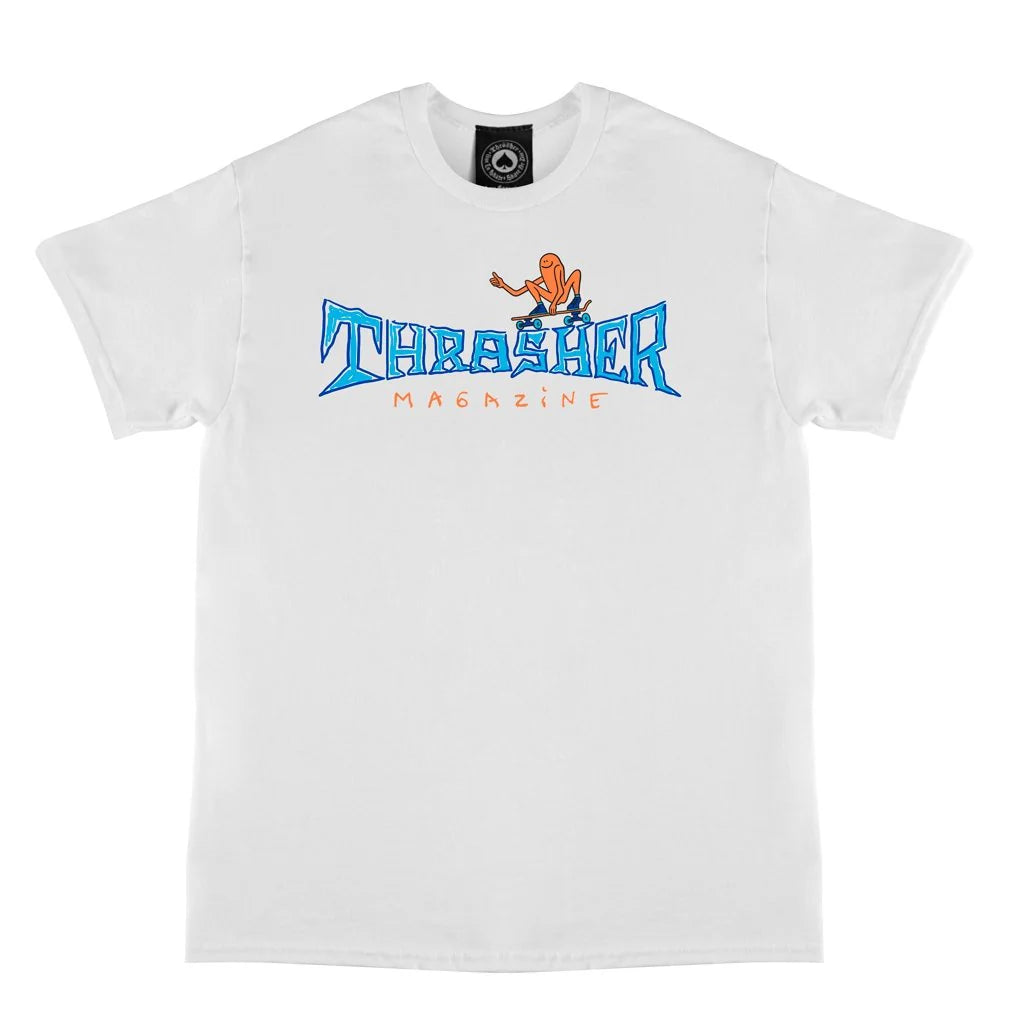 Graphic Tee For Summer-Thrasher Magazine Gonz Thumbs Up T-Shirt - White