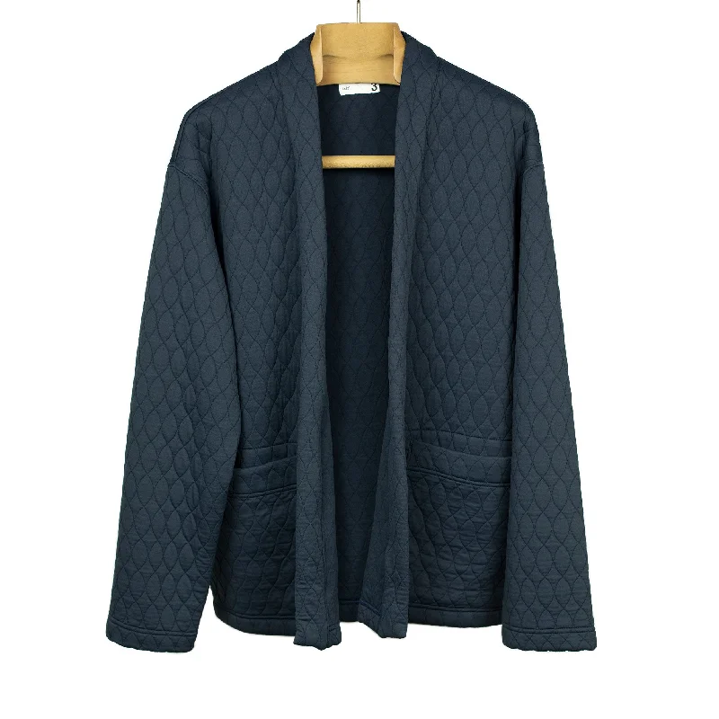 Casual Quilted Jacket-Unlined easy cardigan in quilted polyester jacquard jersey